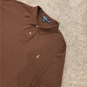 Vtg Polo Ralph Lauren Short Sleeve Polo Shirt Mens 4XB Big Brown